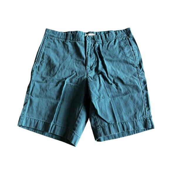J Crew Shorts Green 100% Cotton Flat Front Casual Preppy Chino Shorts Men’s 36 - Picture 1 of 6
